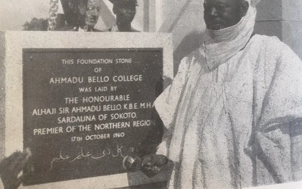 Sir Ahmadu Bello during the groundbreaking ceremony of ABU